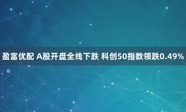 盈富优配 A股开盘全线下跌 科创50指数领跌0.49%